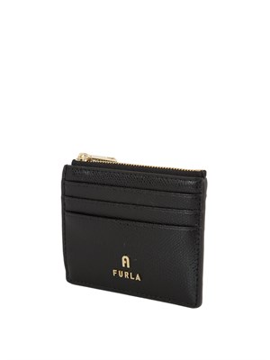 Porta carte di credito Furla Camelia S in pelle nera in DONNA
