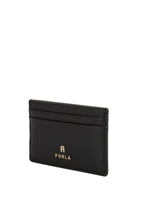 Porta carte di credito Furla Camelia S in pelle nera in DONNA