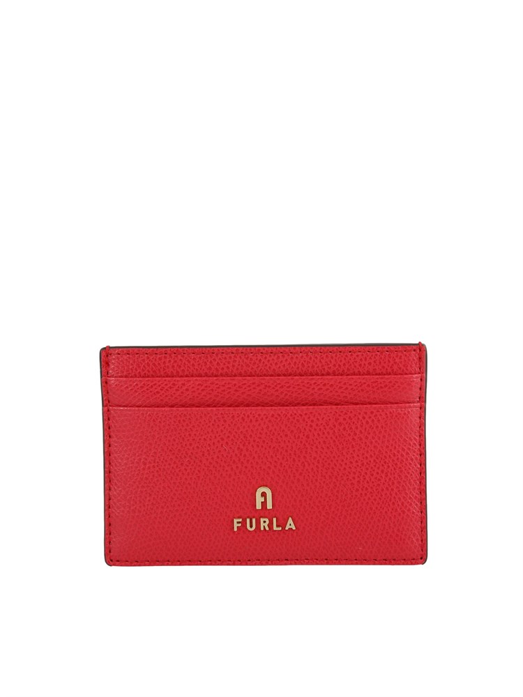 Porta carte di credito Furla Camelia S in pelle corallo