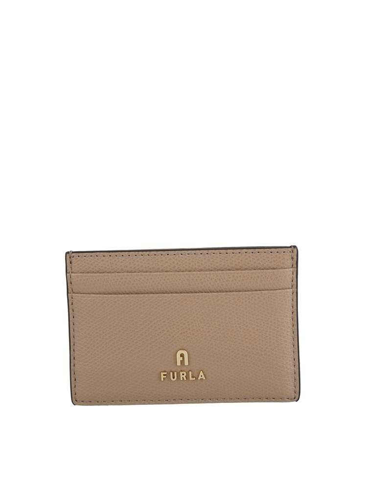 Porta carte di credito Furla Camelia S in pelle taupe