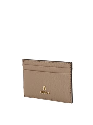 Porta carte di credito Furla Camelia S in pelle taupe in DONNA