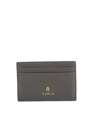 Porta carte di credito Furla Camelia S in pelle grigia in DONNA