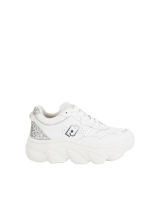 Sneakers Liu-jo Steffy bianco in pelle e glitter in DONNA