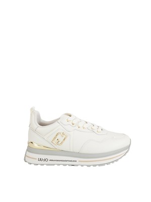 Sneakers Liu Jo donna in pelle bianca con dettagli in vernice tono su tono in DONNA
