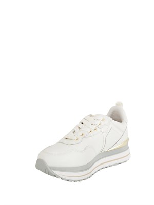 Sneakers Liu Jo donna in pelle bianca con dettagli in vernice tono su tono in DONNA