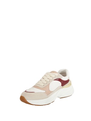 Sneakers Liu Jo donna in suede bianco beige e nylon con inserti glossy in DONNA