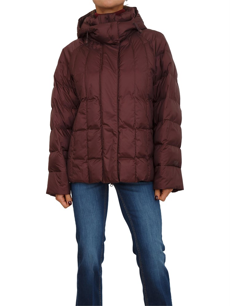 Piumino corto Romolo Max Mara MM in tessuto brodeaux antigoccia