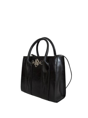 Borsa a mano John Richmond in pelle lucida nera in DONNA