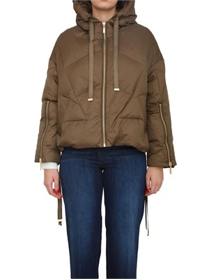 Giubbino Twinset in nylon trapuntato verde in DONNA