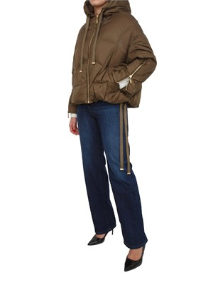 Giubbino Twinset in nylon trapuntato verde in DONNA