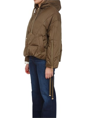 Giubbino Twinset in nylon trapuntato verde in DONNA