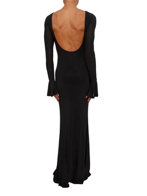 Abito lungo TwentyFourHaitch nero con strass in DONNA