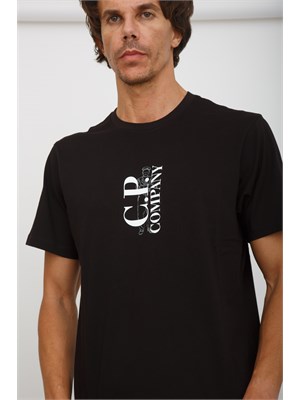 T-shirt uomo C.P. Company in cotone nero in UOMO