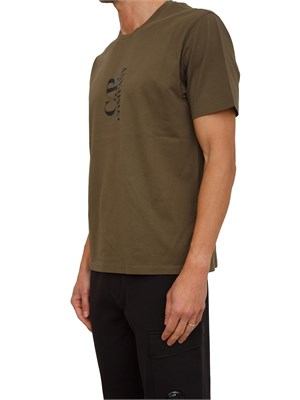 T-shirt uomo C.P. Company in cotone verde in UOMO