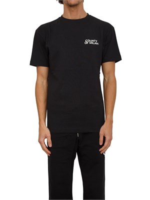 T-shirt uomo County of Milan in cotone nero con stampa dietro in UOMO