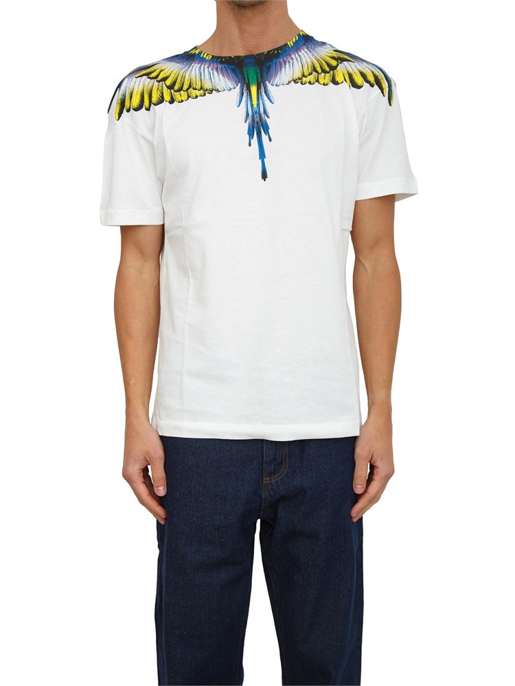 T-shirt County of Milan bianca stampa aquila multicolor