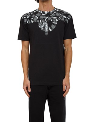 T-shirt County of Milan in cotone nero stampa serpente in UOMO