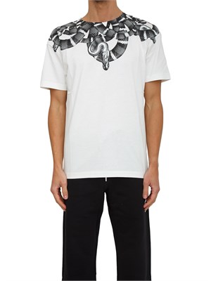 T-shirt County of Milan in cotone bianco stampa serpente in UOMO