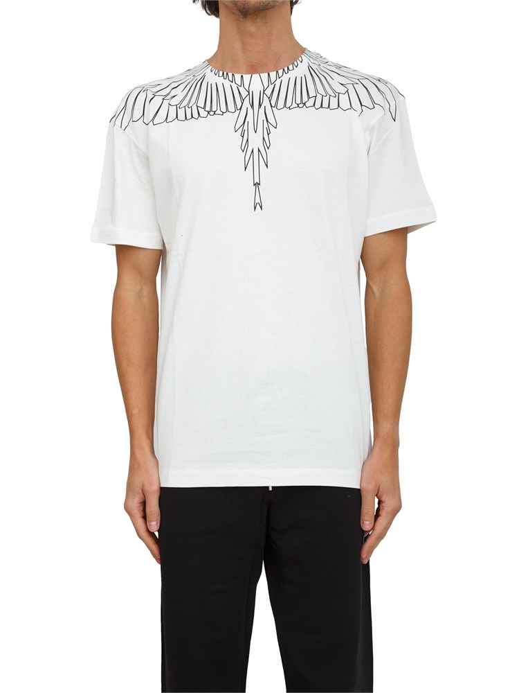 T-shirt uomo County of Milan in cotone bianco con stampa aquila