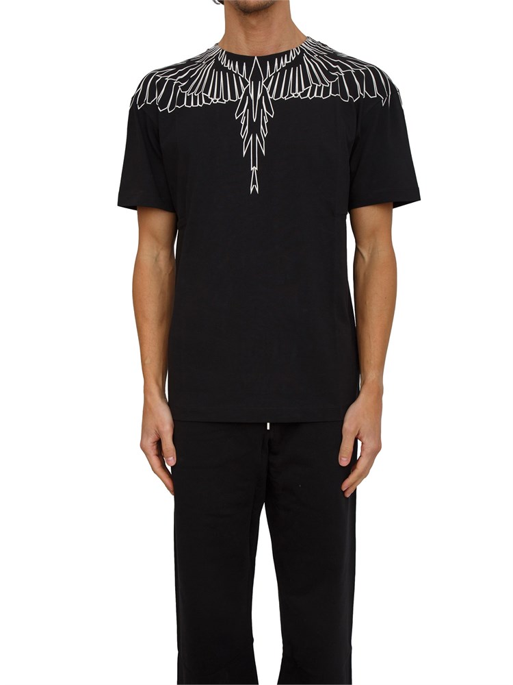 T-shirt uomo County of Milan in cotone nero con stampa aquila