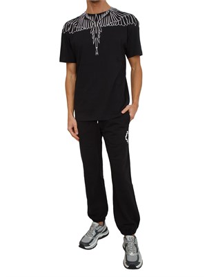 T-shirt uomo County of Milan in cotone nero con stampa aquila in UOMO