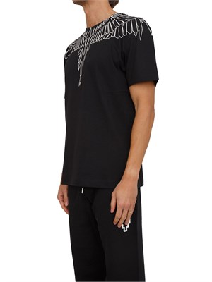 T-shirt uomo County of Milan in cotone nero con stampa aquila in UOMO