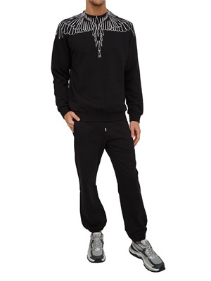 Felpa girocollo County of Milan nera con stampa aquila in UOMO