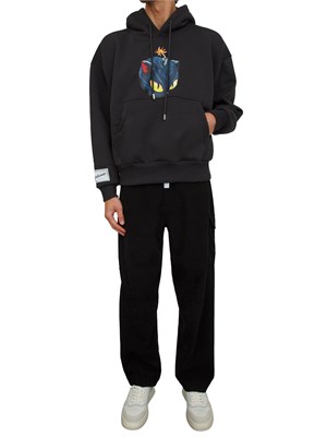 Felpa con cappuccio unisex GCDS grigia con stampa in UOMO