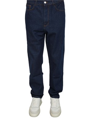 Jeans uomo GCDS lavaggio blu e logo retro in UOMO