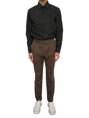 Camicia uomo Karl Lagerfeld in cotone nero logo monogram all over in UOMO