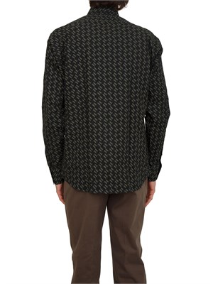 Camicia uomo Karl Lagerfeld in cotone nero logo monogram all over in UOMO
