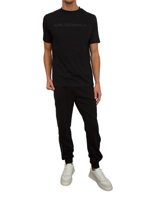 T-shirt uomo Karl Lagerfeld nera con logo lettering in UOMO