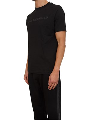 T-shirt uomo Karl Lagerfeld nera con logo lettering in UOMO