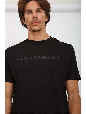 T-shirt uomo Karl Lagerfeld nera con logo lettering in UOMO