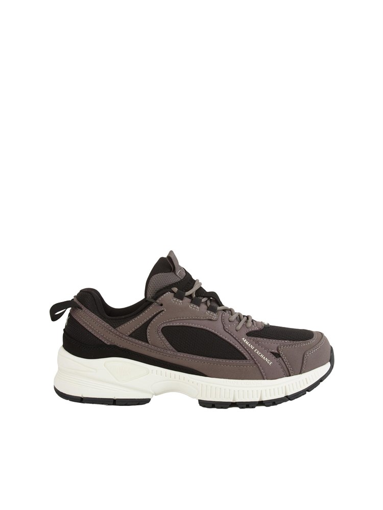 Sneakers uomo Armani Exchange in tessuto tecnico nero e grigio