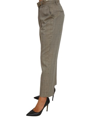 Pantalone Taty Kocca con stampa check tortora in DONNA