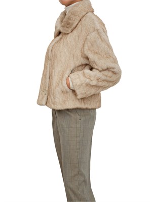 Cappotto corto Marielies Kocca doubleface beige a trecce in DONNA