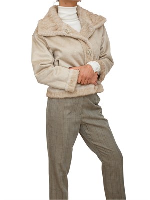 Cappotto corto Marielies Kocca doubleface beige a trecce in DONNA