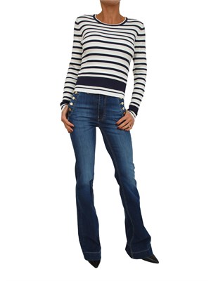 Maglia Marianne Kocca in misto viscosa a righe bianco blu in DONNA