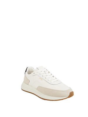 Sneakers Vinston Boss uomo in pelle bianca in UOMO