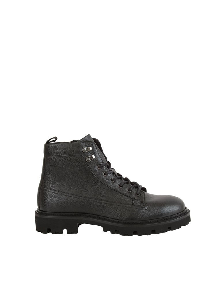Stivaletti Julyo BOSS Uomo in pelle martellata nera
