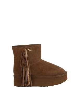 Stivaletti Liu Jo donna Jane 09 in suede taupe e frange in DONNA