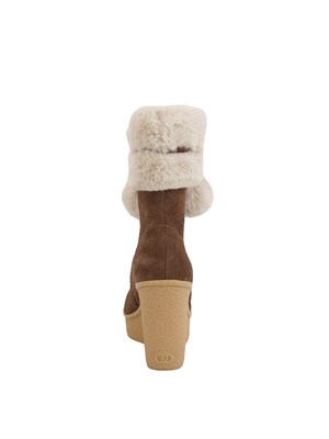 Stivaletti Liu Jo donna Rania 01 in suede marrone con pompon in DONNA