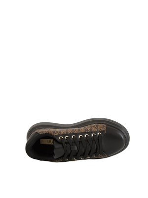 Sneakers Liu Jo donna Babol 01 in eco-pelle nera stampa logo in DONNA