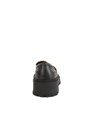 Mocassini Liu Jo Rumi 34 in pelle nera e inserto cavallino animalier in DONNA