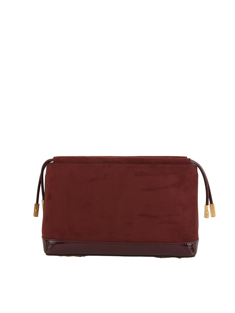 Borsa pouch Elisabetta Franchi in ecopelle scamosciata bordeaux