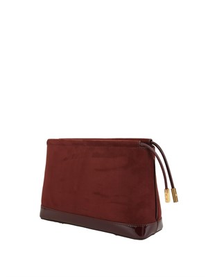 Borsa pouch Elisabetta Franchi in ecopelle scamosciata bordeaux in DONNA