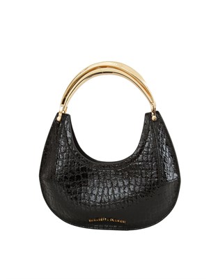 Borsa hobo piccola Elisabetta Franchi in ecopelle nera in DONNA