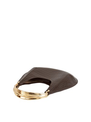 Borsa hobo media Elisabetta Franchi in ecopelle marrone in DONNA