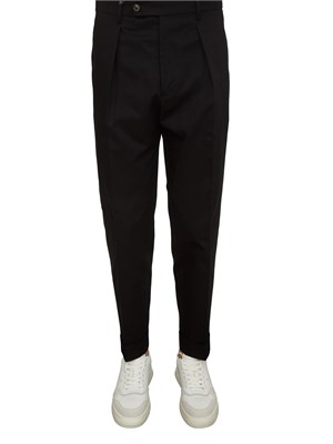 Pantaloni Chiaia Berwich in twill di cotone neri in UOMO